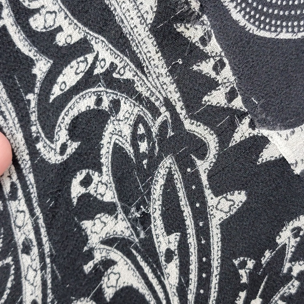 Vintage ICE Top Womens XL‎ Black Y2K Silk Fairy Ruffles Sheer Romantic Floral - Picture 11 of 14
